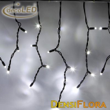 LED FLASH Svetelné cencúle, 3x0,5m, exteriér, chladná biela, čierny kábel, IP67