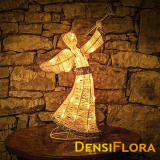 3D LED Vianočný anjel, 50cm, teplá biela, na batérie