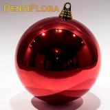 Vianočná guľa MAXI 40cm červená lesklá, 3D vianočná dekorácia
