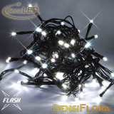 LED FLASH Svetelná reťaz 5m, 60 LED, čierny kábel, chladná biela, EASY FIX, IP44