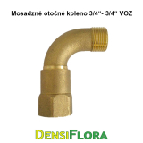 Vodná zásuvka - otočné koleno 3/4" VNZ - 3/4" VOZ mosadzné pre pripojenie hadice