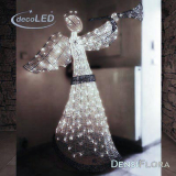 3D LED Vianočný anjel, 190cm, ľadová biela