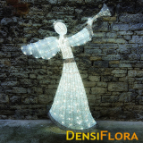 3D LED Vianočný anjel, 300cm, ľadová biela