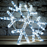 LED svetelný motív - vločka ľadová biela, 60cm