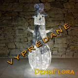 3D LED Vianočný snehuliak, 107cm, ľadová biela 