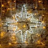 LED svetelný motív - hviezda 50cm x 50cm, ľadová biela, vianočné osvetlenie