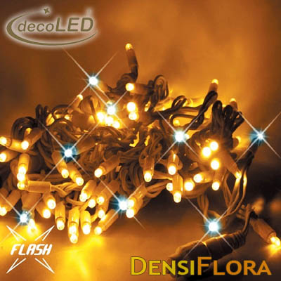 LED FLASH Svetelná reťaz 5m, 60LED, biely kábel, teplá biela, EASY FIX, IP67