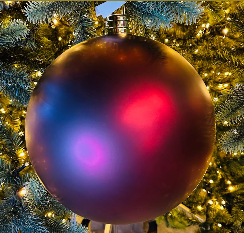Vianočná guľa MAXI 30cm vínová matná, 3D vianočná dekorácia