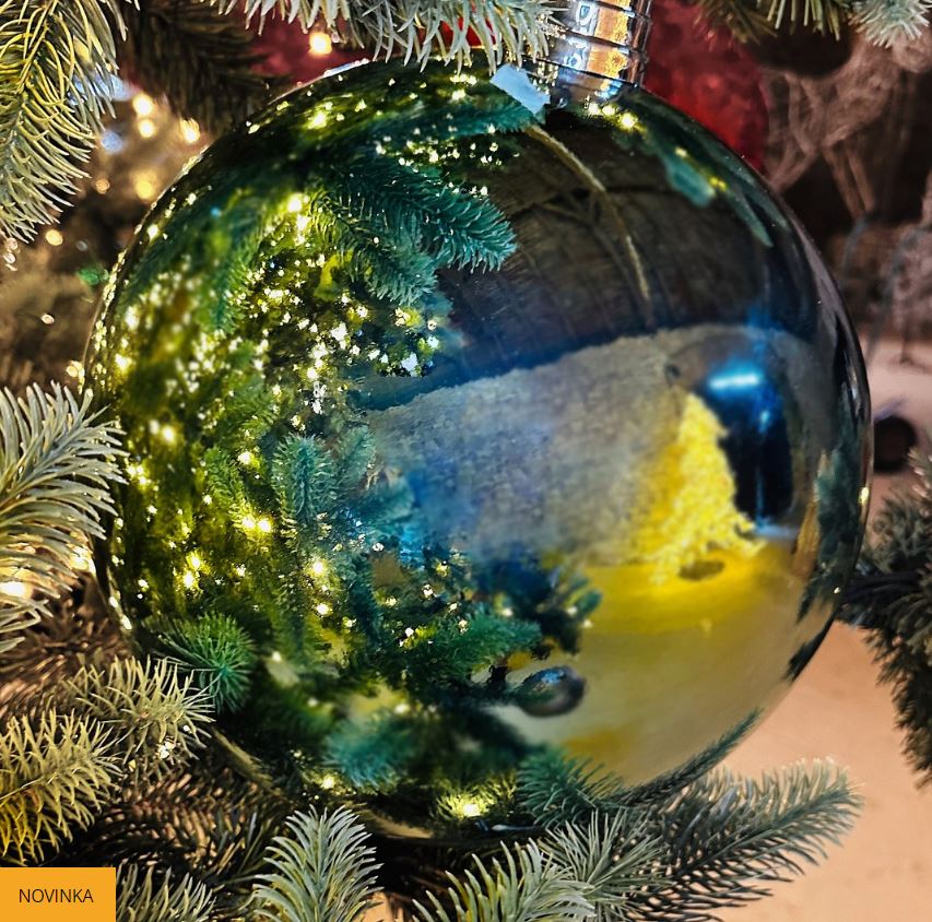 Vianočná guľa MAXI 30cm svetlá modrá lesklá, 3D vianočná dekorácia