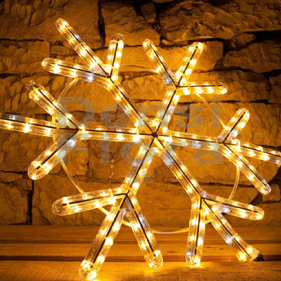 LED svetelný motív - vločka teplá biela, 60cm