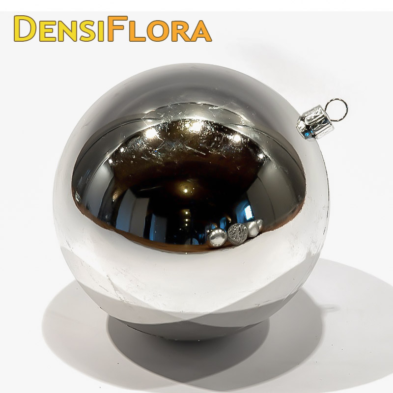 Vianočná guľa MAXI 30cm strieborná lesklá, 3D vianočná dekorácia