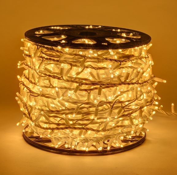 LED Svetelná reťaz 100m, 2000 LED, teplá biela, FLASH EFEKT, biely kábel, EASY FIX