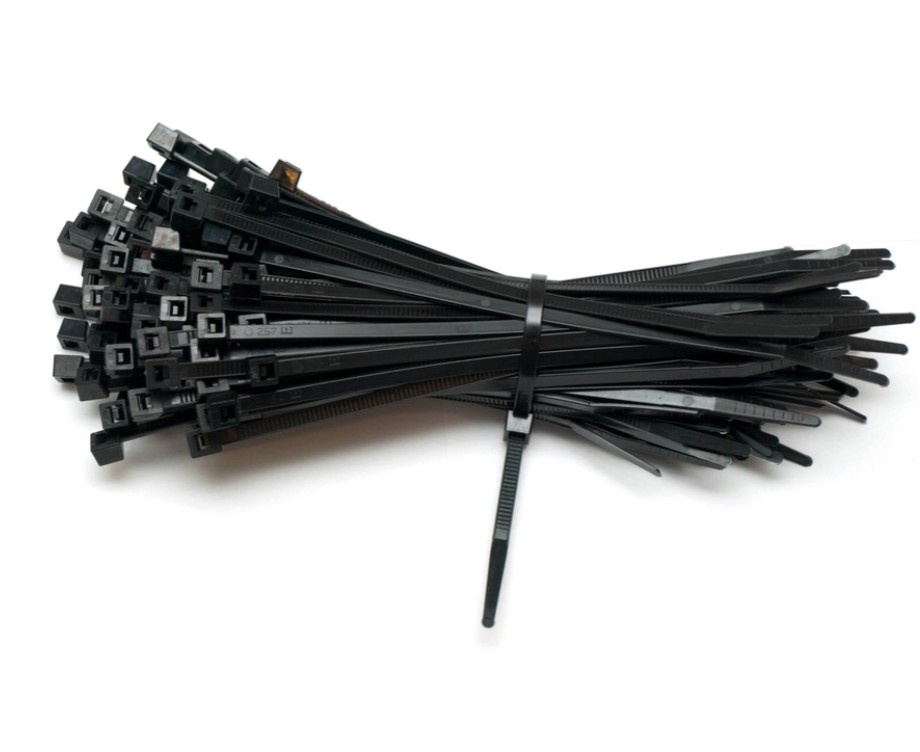 Plastové sťahovacie pásky, pre univerzálne použitie, čierna, 200x3, 6mm, 100 ks