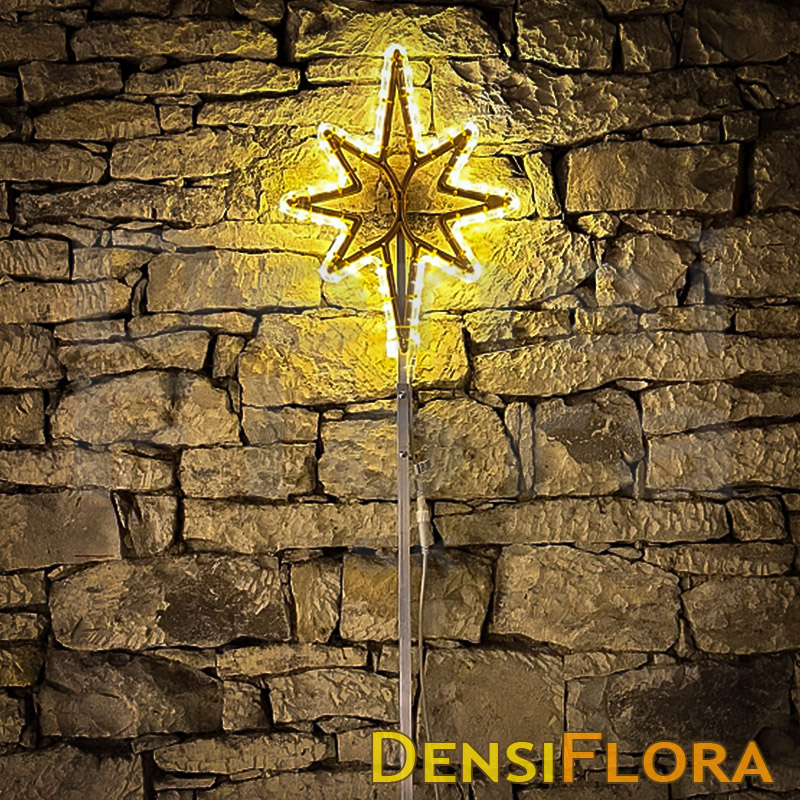 LED špic 45cm x 70cm svetelná hviezda na vianočný strom, vrcholová, teplá biela