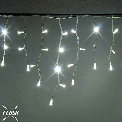 LED FLASH Svetelné cencúle, 3x0,5m, exteriér, chladná biela, EASY FIX, IFNX0305