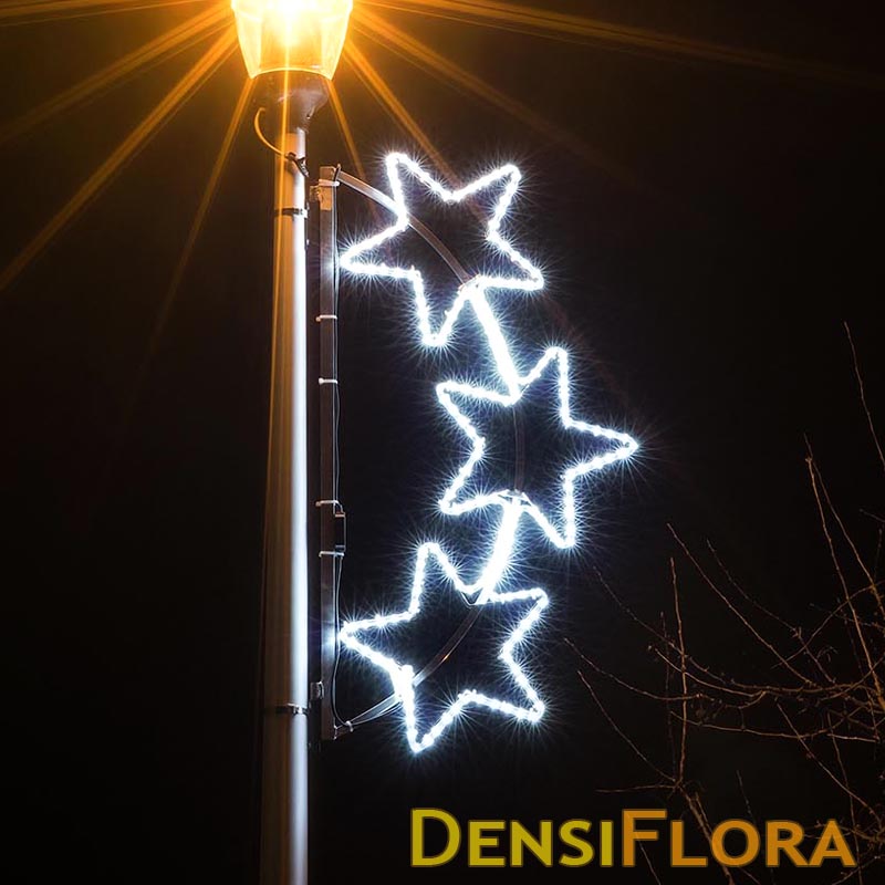 LED svetelný motív - Tri hviezdy, pre stĺpy verejného osvetlenia