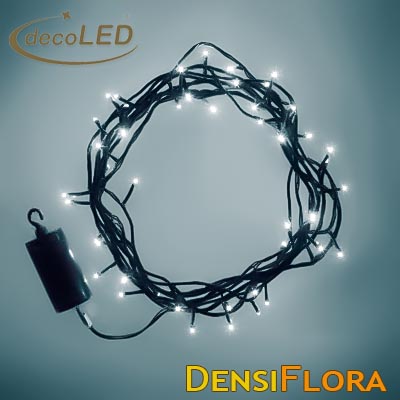 LED Svetelná reťaz na batérie 10m, ľadová biela, vianočné osvetlenie