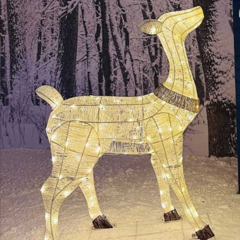 3D LED Svetelná laň, 150cm, teplá biela, vianočná dekorácia