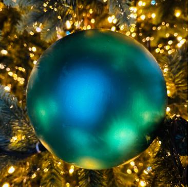 Vianočná guľa MAXI 20cm pávia zelená matná, 3D vianočná dekorácia