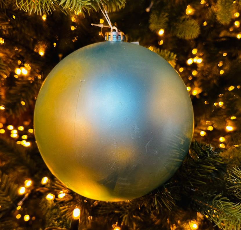 Vianočná guľa MAXI 20cm svetlá modrá matná, 3D vianočná dekorácia