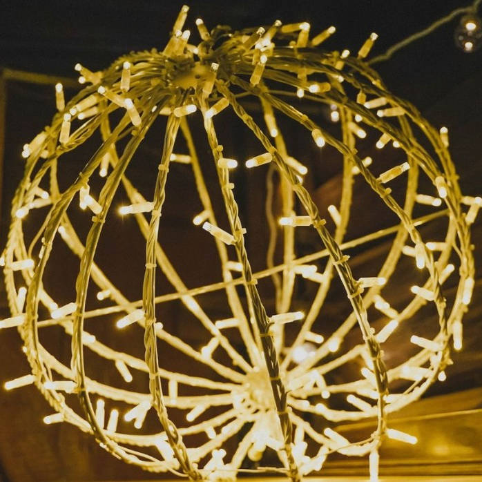 LED Svetelná guľa, 40cm, teplá biela, 5,4W, vianočné osvetlenie