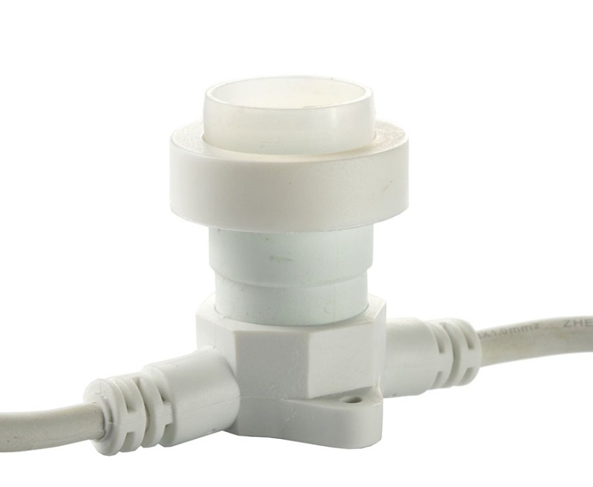 Objímka pre žiarovky s päticou E27, 0,3 m, 1 biela objímka, IP67, Girlanda
