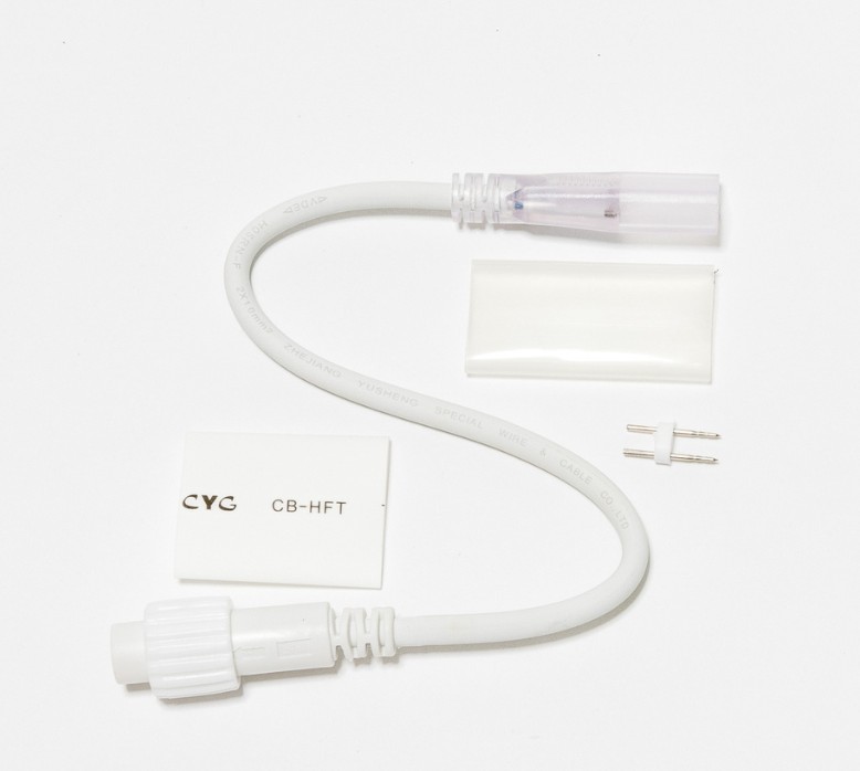 Predlžovací kábel pre dvojstranné LED NEON hadice, IP67, 230V, 25cm samčí