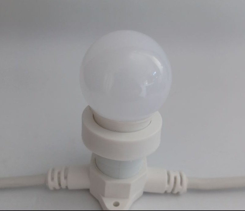 LED žiarovka, ľadovo biela, pätica E27, girlanda