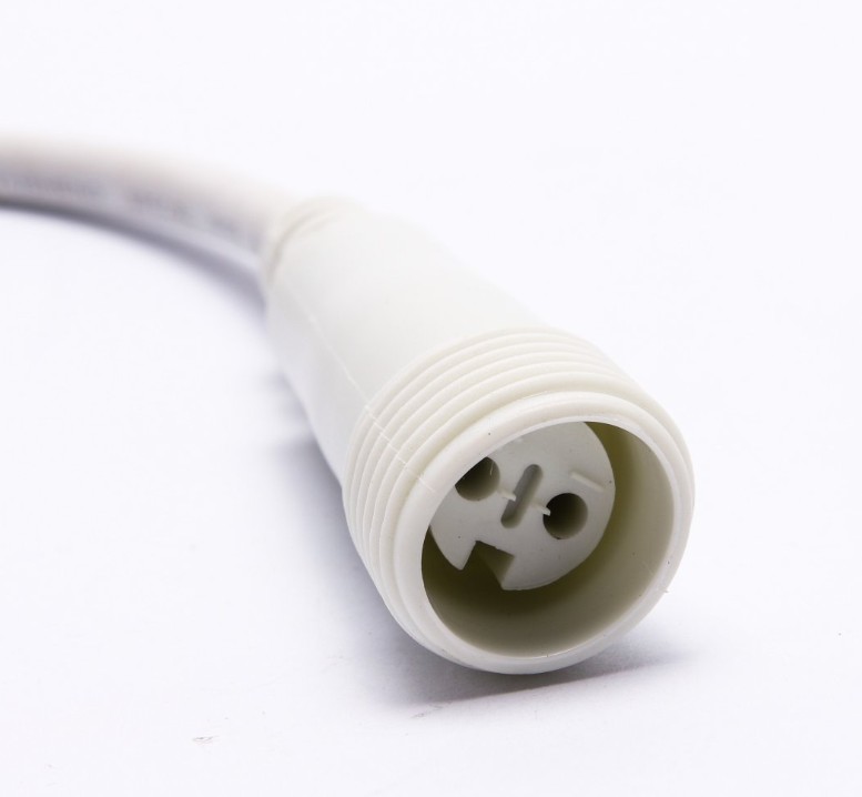 Pripojovací kábel pre jednostranný LED neón D-TYP, IP67, 25 cm, biely, samica