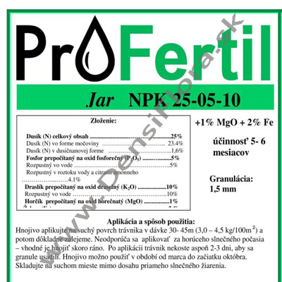 ProFertil JAR 25+05+10+1MgO+2Fe, 4kg